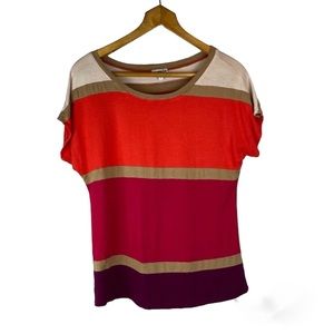 Express short sleeve horizontal stripped short sleeve tee size small